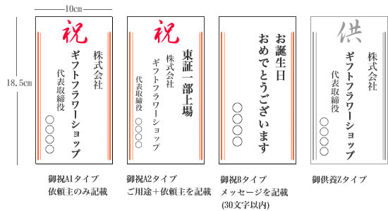 立札・メッセージカード記入例1